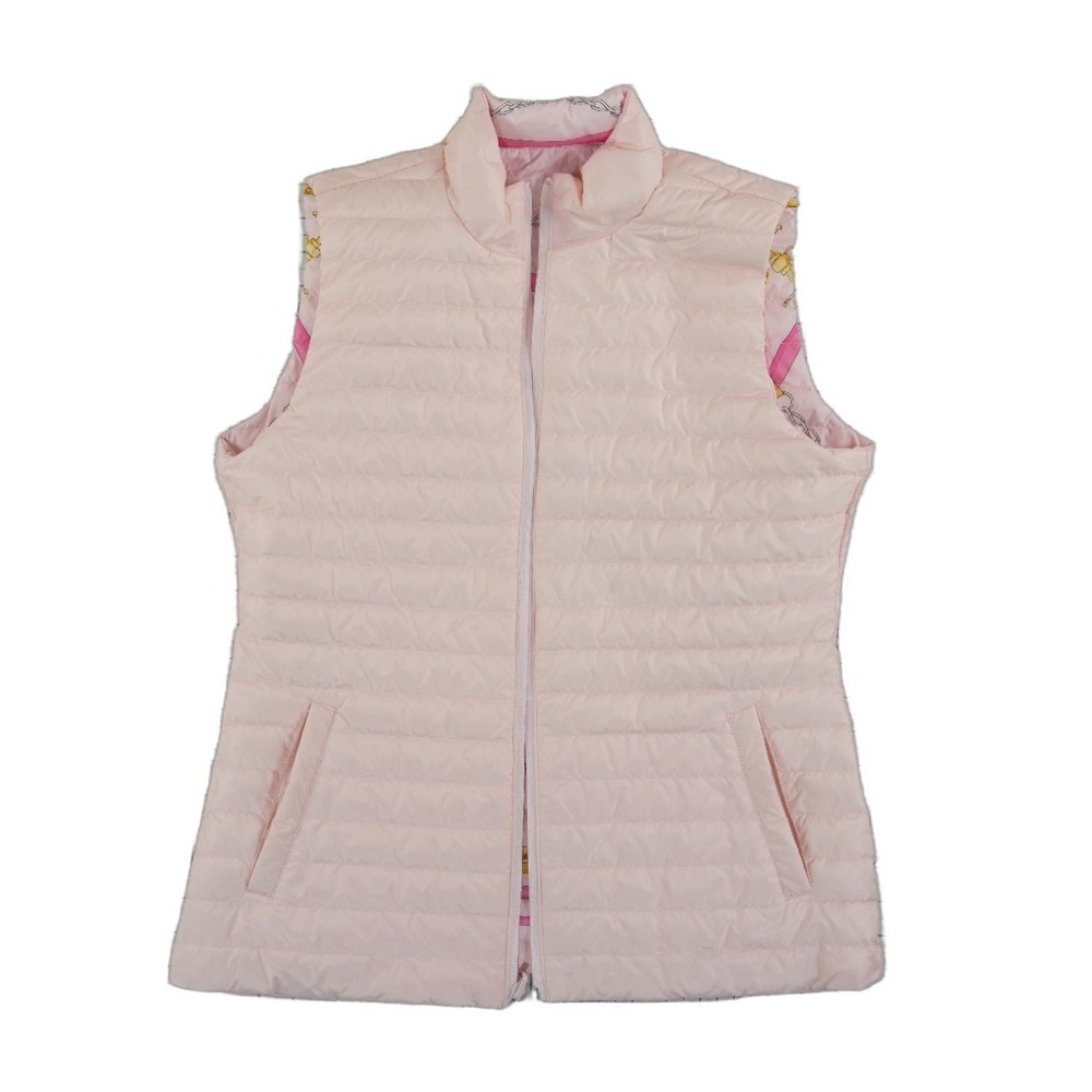 NEW J McLaughlin Tahoe Down Vest Women's Size Medium Pink Reversible